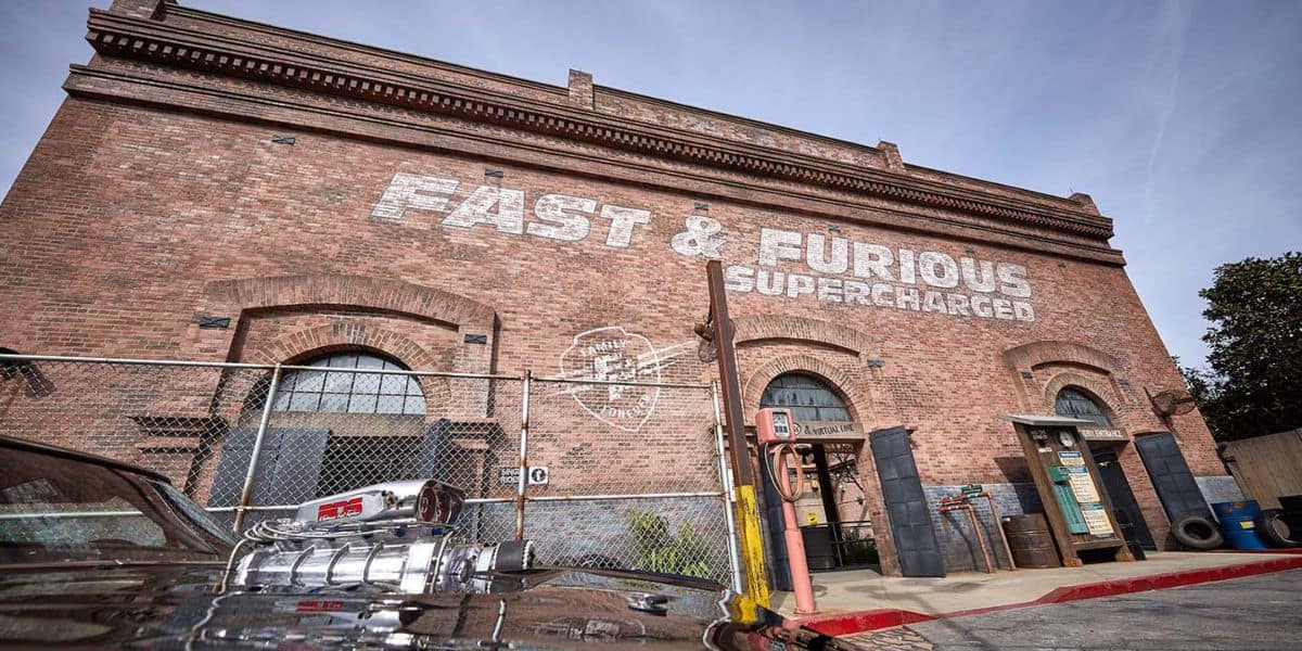 The exterior facade of Fast & Furious: Supercharged at Universal Studios Florida