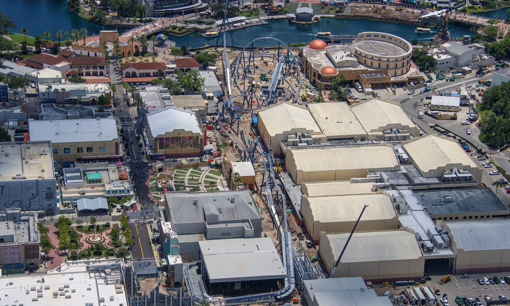 New Aerials Show Fast & Furious: Hollywood Drift Track Snaking Behind Music Plaza as Universal Re-Turfs the Concert Lawn