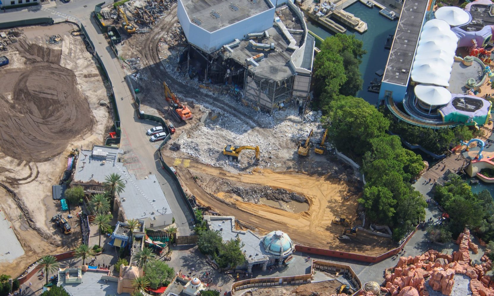 Crushed Stone and Staging Have Gone In Where the Sindbad Theater Stood, the Clearest Sign Yet of What Comes Next at The Lost Continent
