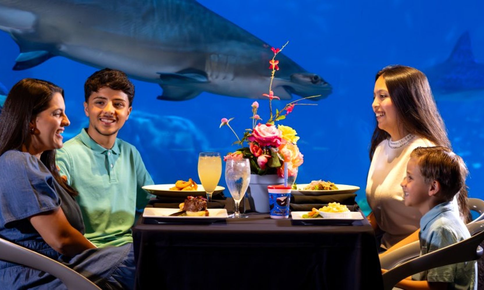 Sharks Underwater Grill is doing a $60 three-course Magical Dining menu, and SeaWorld is waiving park admission and parking to get you there