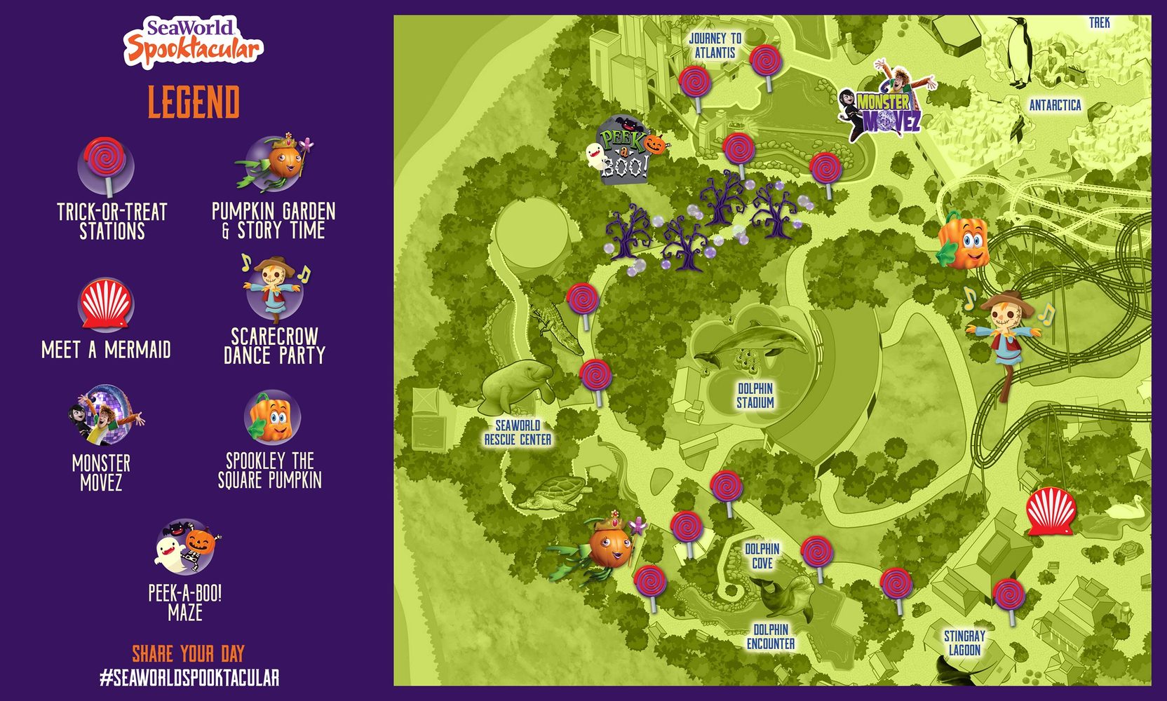 SeaWorld's New Spooktacular Map Names a Peek-a-Boo! Maze and a Monster Movez Dance Party, and Neither Name Appears Anywhere Else