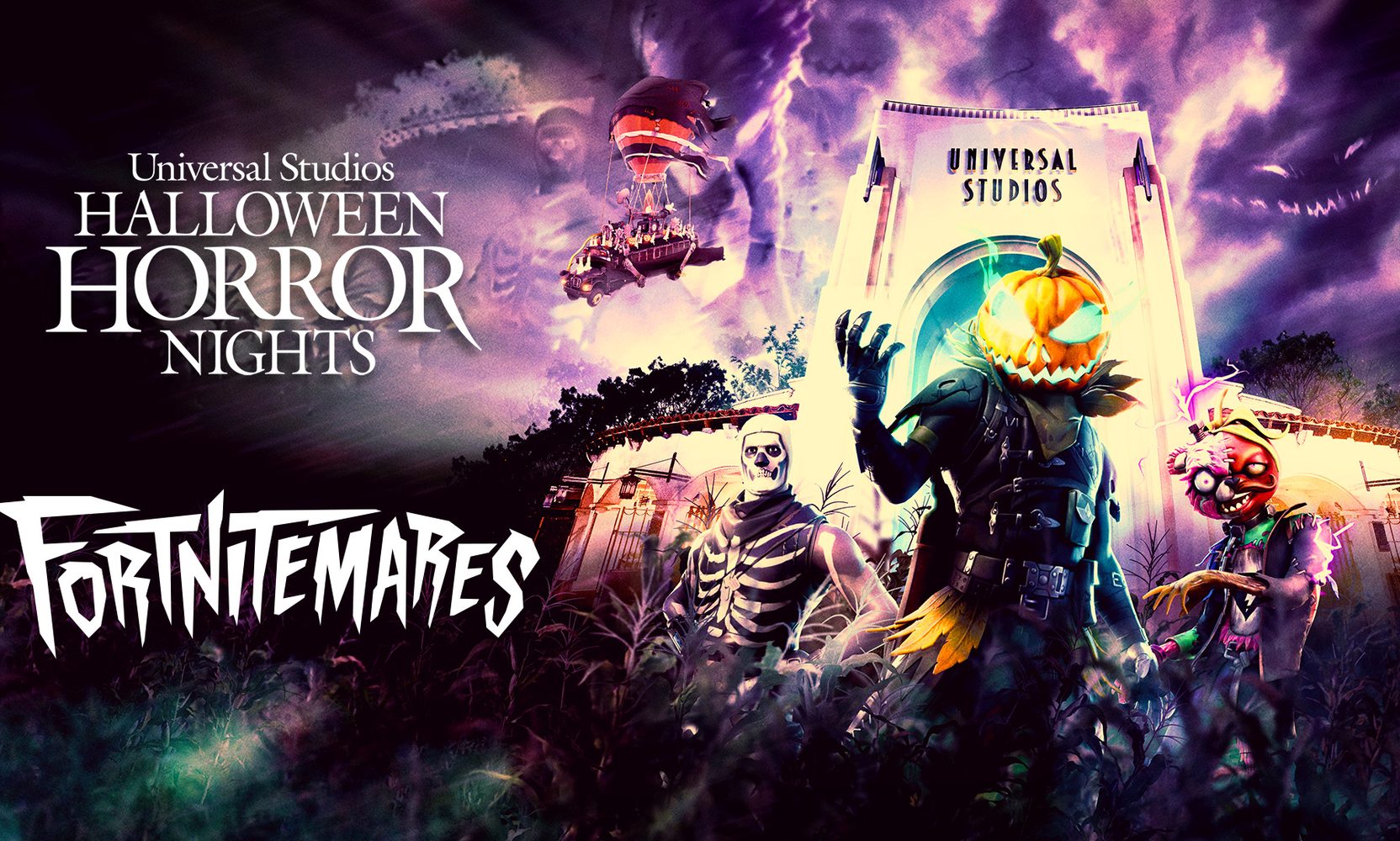The Purge Is Not in Universal Orlando's Halloween Horror Nights 35 Lineup, but Lady Liberty Is Roaming the Fortnitemares Scare Zone