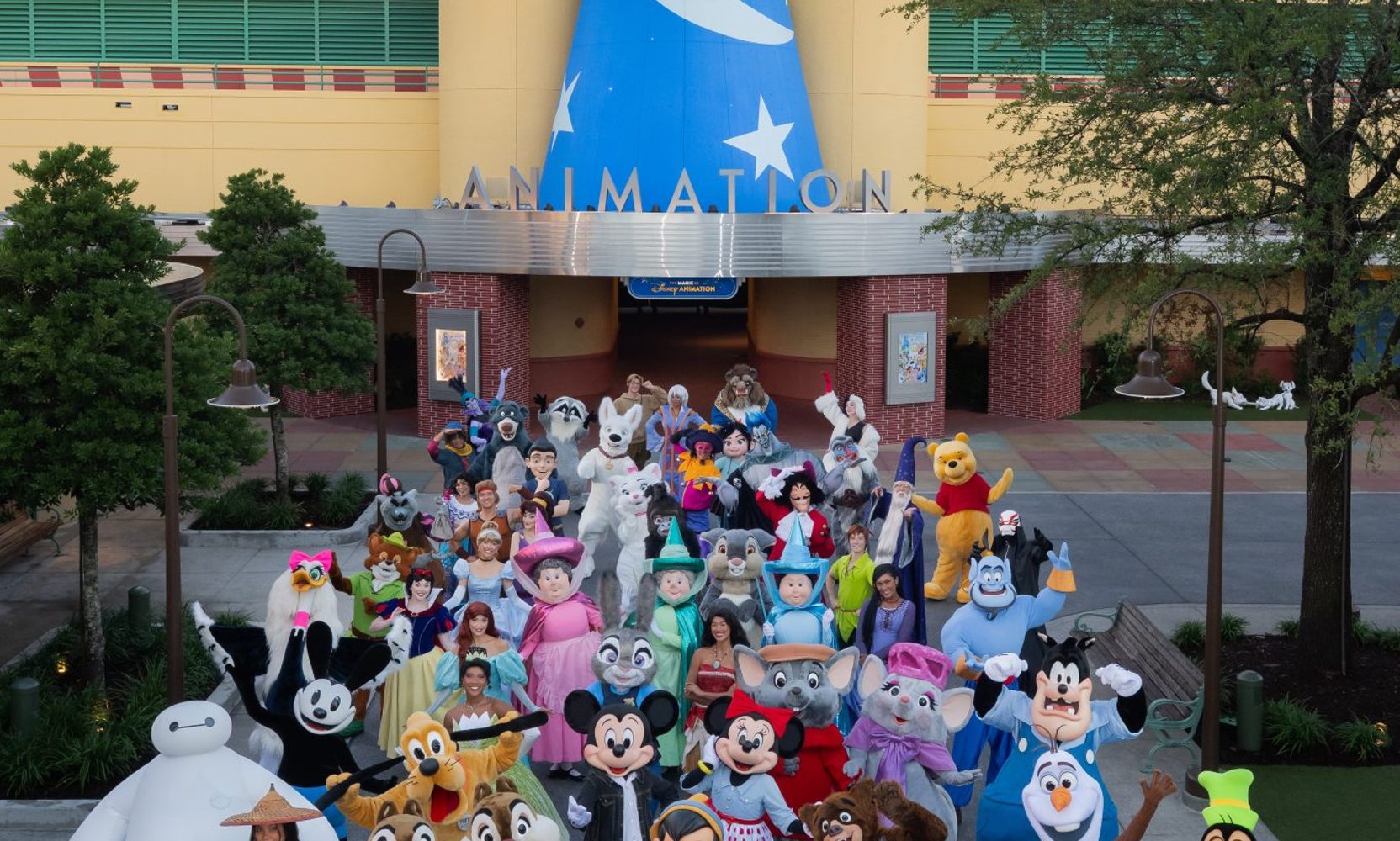 The Magic of Disney Animation Is Officially Open, and Disney Marked It With a 60-Character Photo Including Oswald, Bolt and Merlin