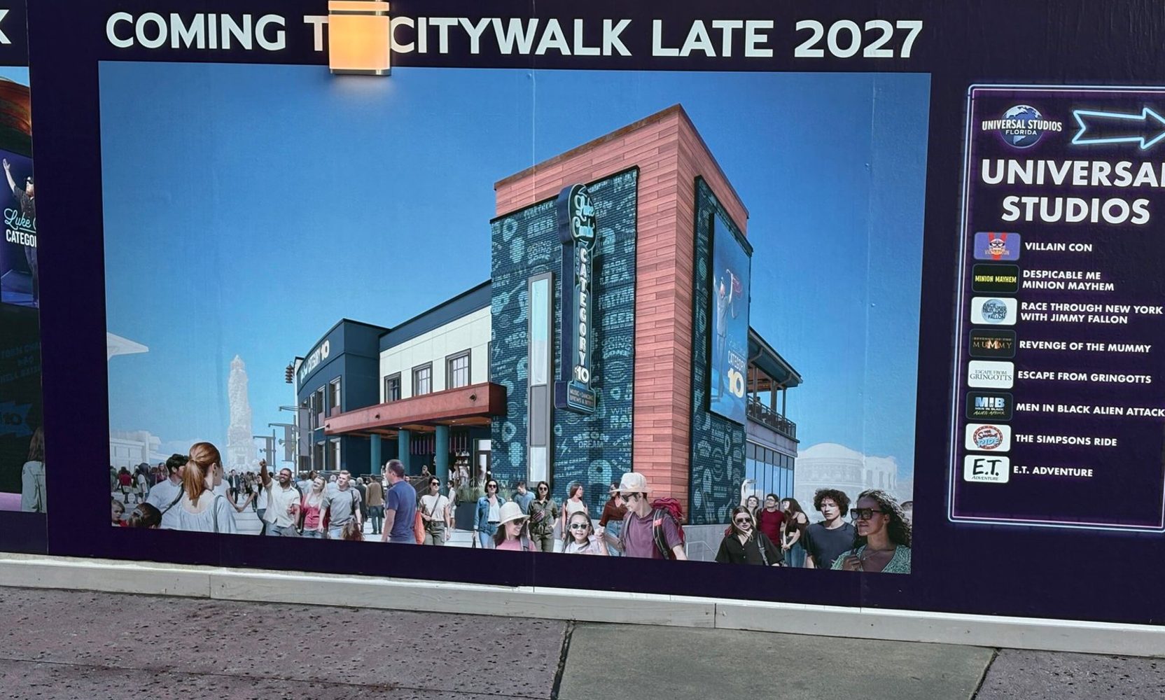 Luke Combs' Category 10 Renderings Now Cover the CityWalk Construction Walls, and They Don't All Show the Same Building