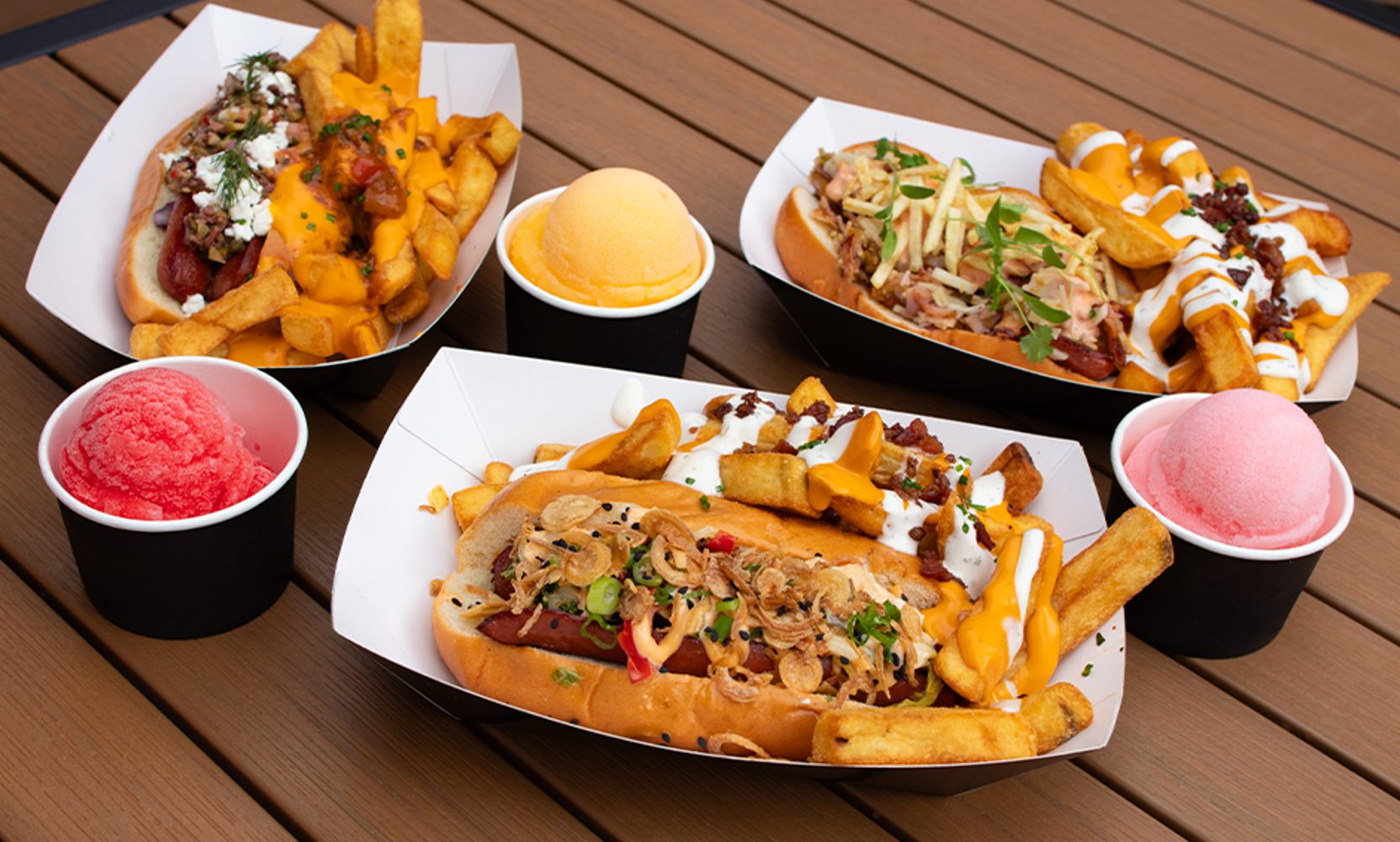 Fat One's Opened at Universal CityWalk With a $15.99 Signature Hot Dog and Boozy Italian Ice With the Shot in a Pipette