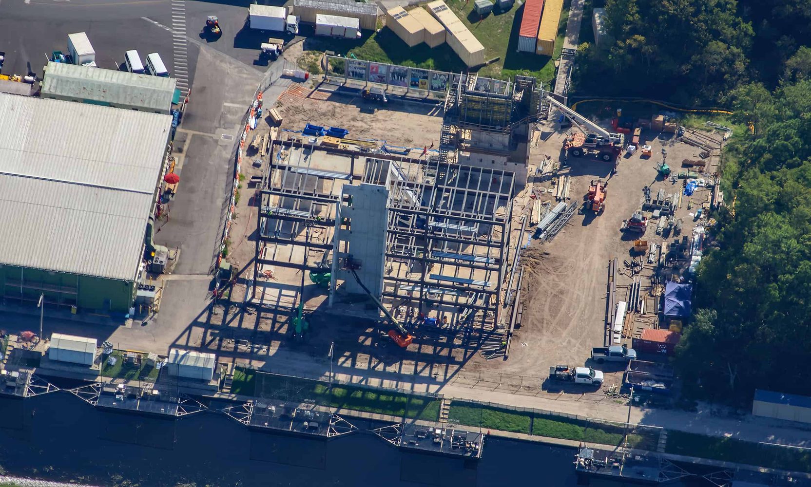 Steel Rises Behind Pirates of the Caribbean for a Magic Kingdom Building Labeled MK Park 3 Support Building in District Records