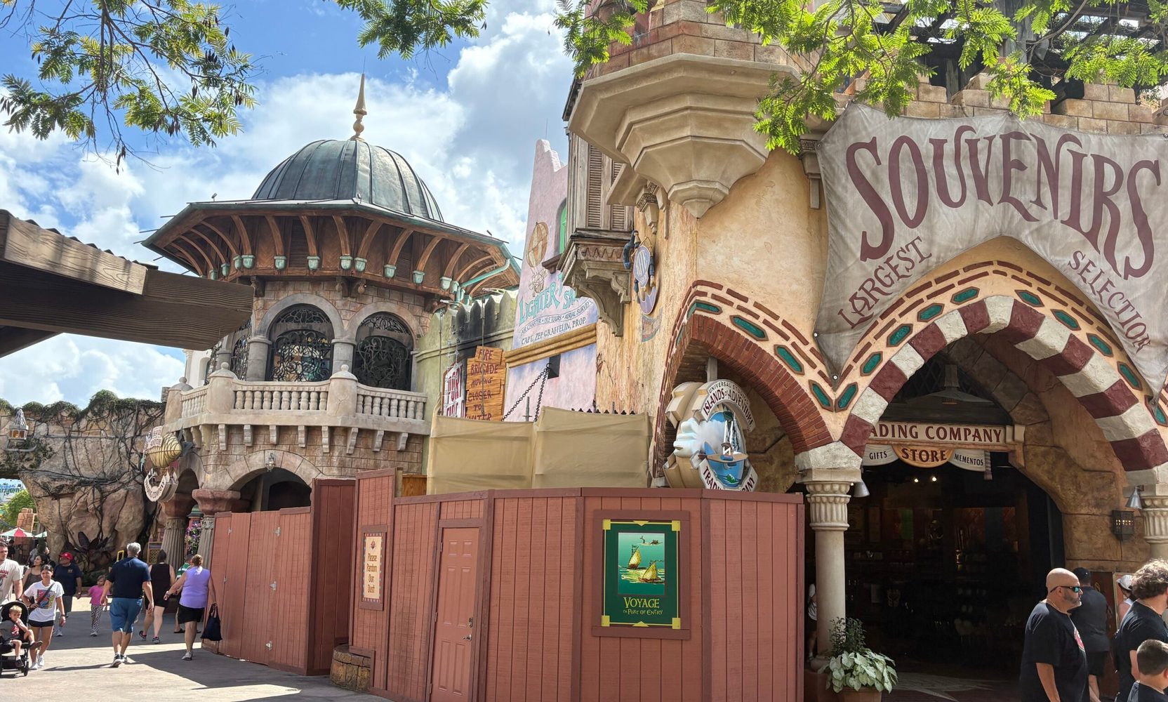 Walls and Scrim Went Up at Islands of Adventure Trading Company, the Third Port of Entry Shop Wrapped Since August