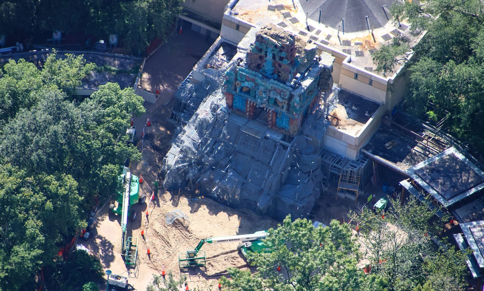 The Middle of the Maya Pyramid Is Filled In at Animal Kingdom, and the Encanto Casita Now Reads as a House From the Air