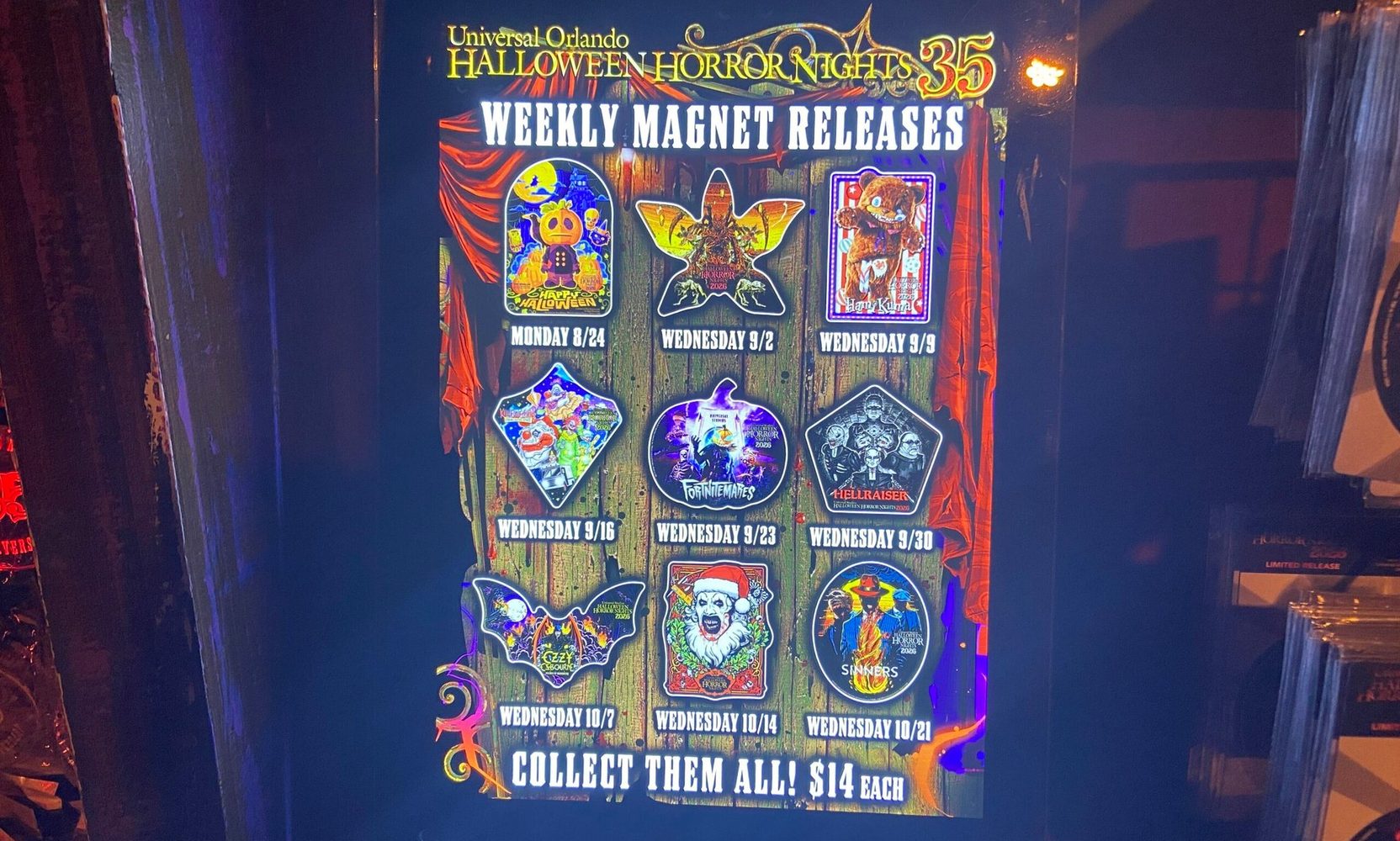 Halloween Horror Nights 35 Is Dropping a New $14 Magnet Every Week, and Hellraiser Is Next on Wednesday