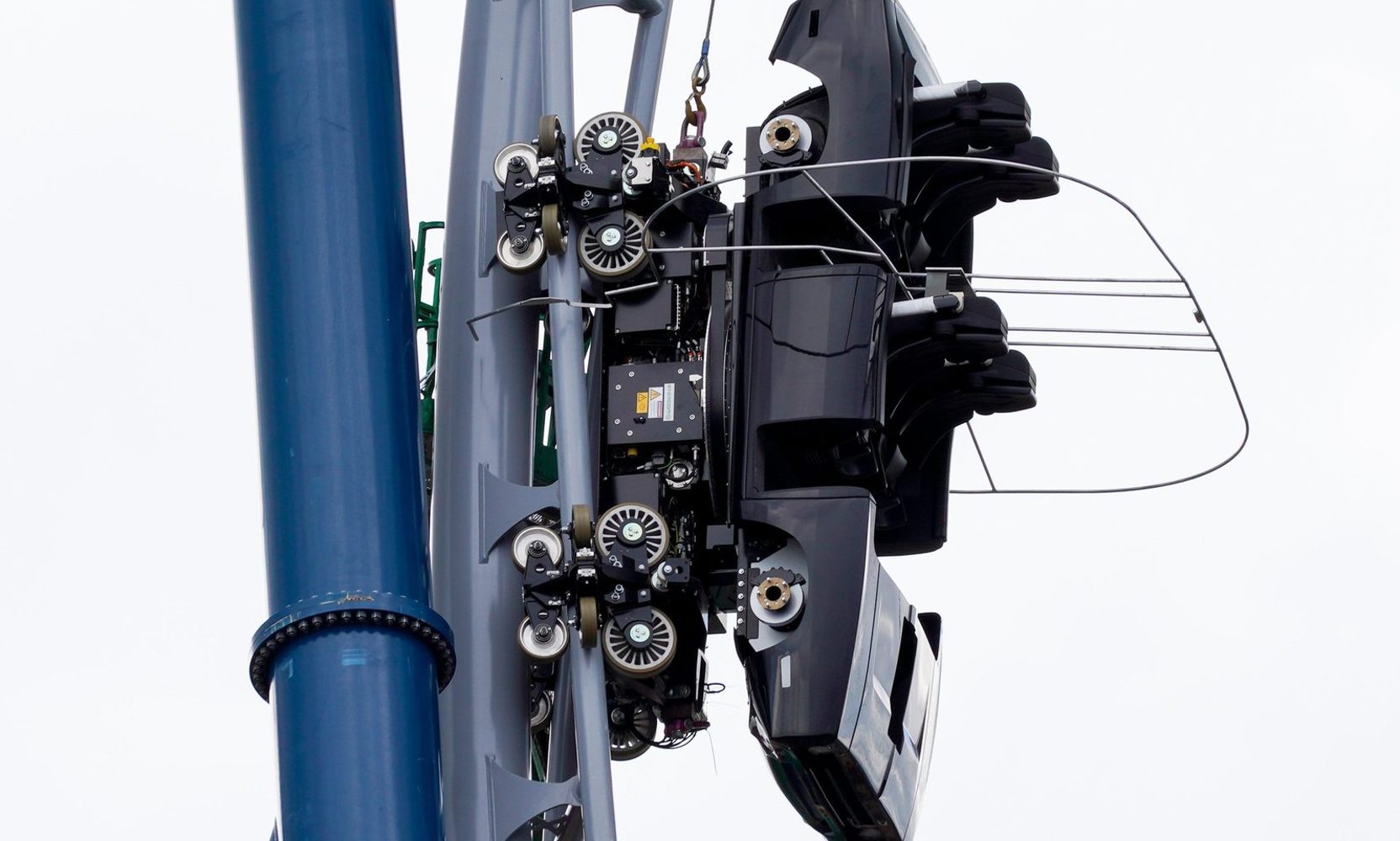 Hollywood Drift's Test Car Is Being Winched Up the Coaster's Vertical Spike, and the CityWalk Path Beneath It Has Closed