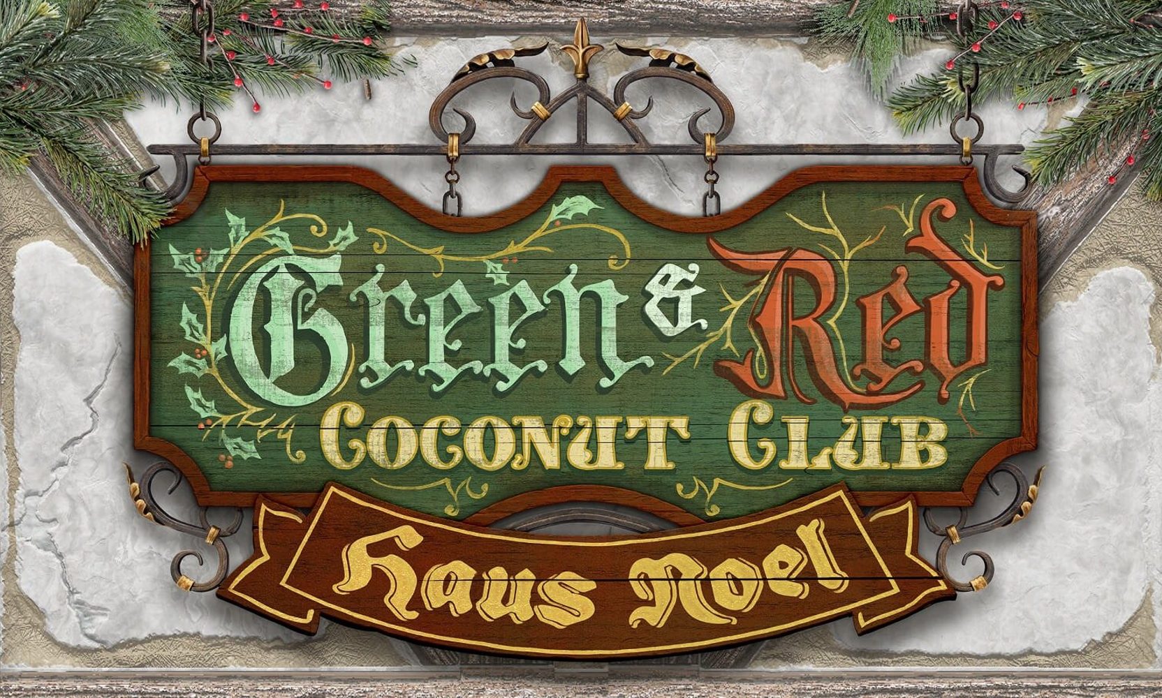 Universal's Green & Red Coconut Club Becomes 'Haus Noel,' an Alpine Christmas Pub, as Full 2026 Holiday Details Drop