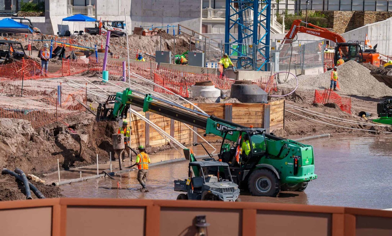 Concrete Is Pouring for Cars Ridge Run Rally, as Ride Foundations Take Shape in Magic Kingdom's Old Rivers of America Riverbed