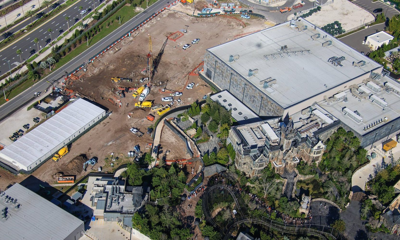 Concrete Is Going Into the Ground for Epic Universe's Unannounced Dark Universe Ride, and the Pilings May Trace the Show Building's Outline