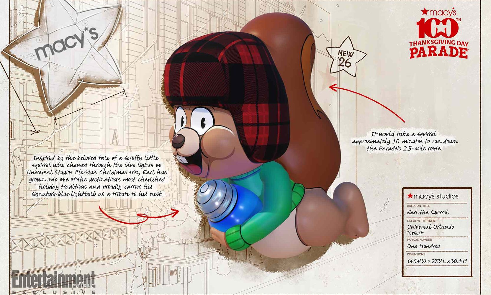 Earl the Squirrel Becomes Universal Orlando's First-Ever Macy's Thanksgiving Day Parade Balloon