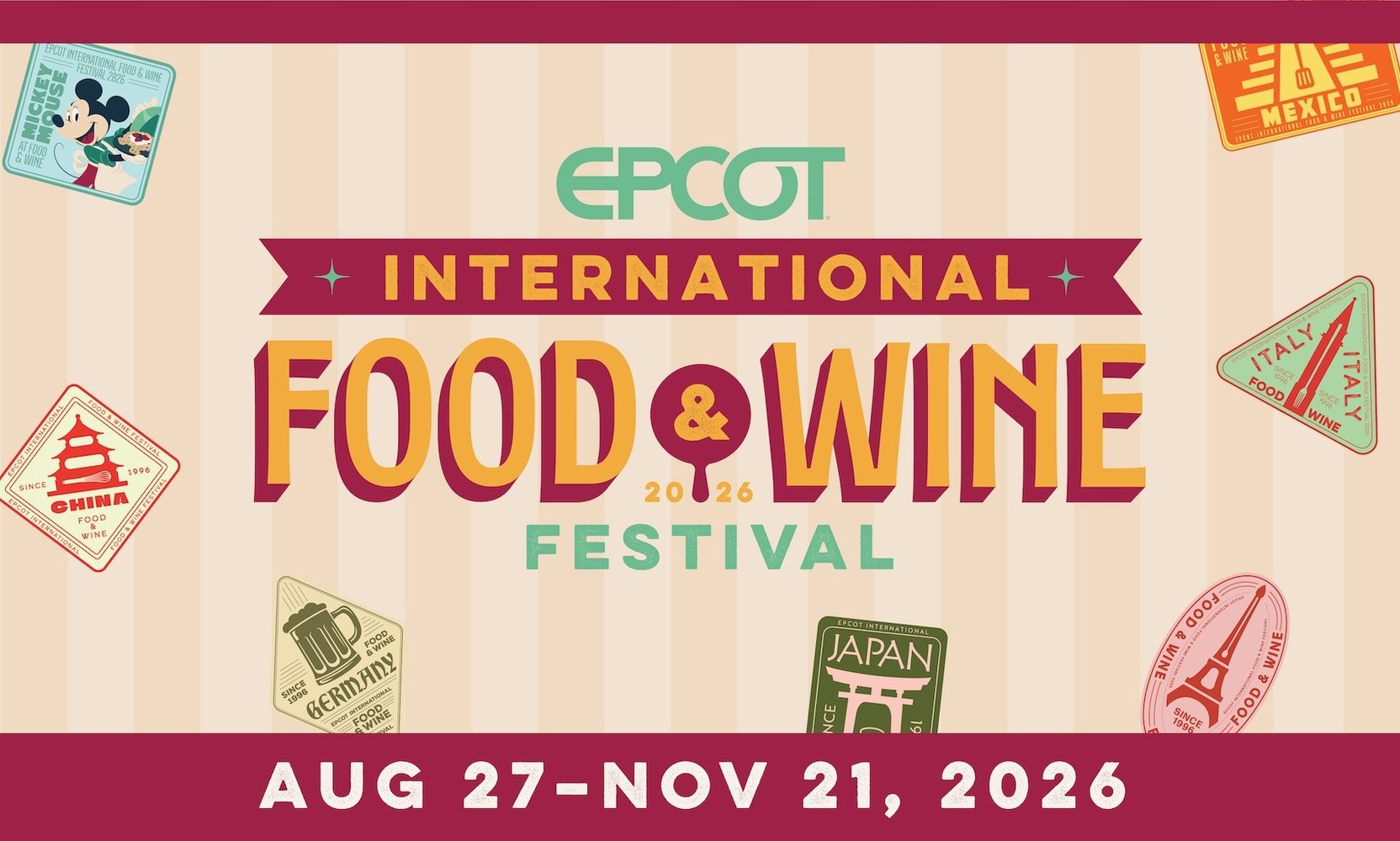 EPCOT International Food and Wine Festival 2026: Dates Locked at Aug 27 to Nov 21, with Bushberry Shrimp, Galactic Dumplings, and a Boozy Cherry Torte on the Debut List