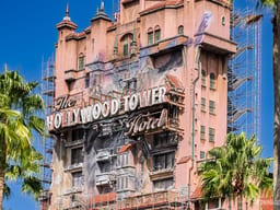 Scaffolding Is Coming Off the Front of Tower of Terror, Giving a Clear Look at the Repainted Lightning Scar