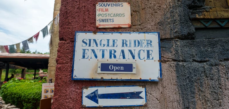 Expedition Everest's Single Rider sign vanished and went back up midday, but the line's usefulness is already gone