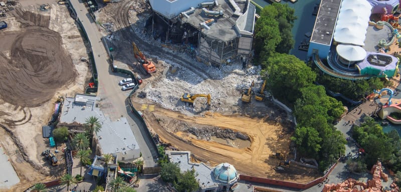 Crushed Stone and Staging Have Gone In Where the Sindbad Theater Stood, the Clearest Sign Yet of What Comes Next at The Lost Continent