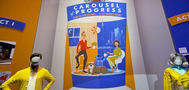 Disney put the new Carousel of Progress costumes, models and attraction poster on display at D23, the fullest look so far at the 2027 show
