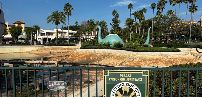 Disney Drained Echo Lake at Hollywood Studios, and the Only Explanation Is a Sign on the Fence