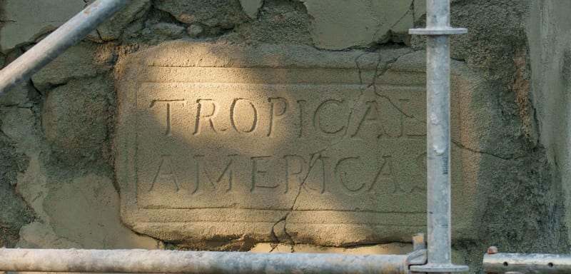 A Cracked Stone Tablet Reading Tropical Americas Is Now Carved Into a Column at Animal Kingdom, and Not at the Main Entrance