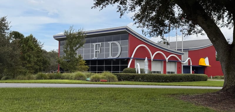 The RCFD Letters Have Come Off Walt Disney World's Fire Station, and the Big Yellow Fire Hat's Seal Is Painted Over in White
