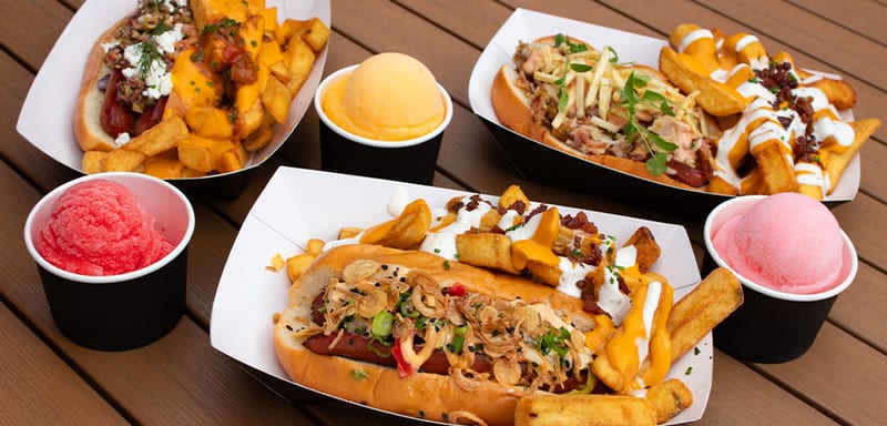 Fat One's Opened at Universal CityWalk With a $15.99 Signature Hot Dog and Boozy Italian Ice With the Shot in a Pipette