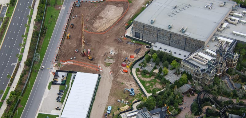 A Pile Driver Now Rises Over Epic Universe's Frankenstein Gate as a New Ride Pit Is Dug Behind Monsters Unchained