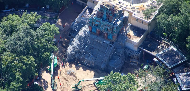 The Middle of the Maya Pyramid Is Filled In at Animal Kingdom, and the Encanto Casita Now Reads as a House From the Air