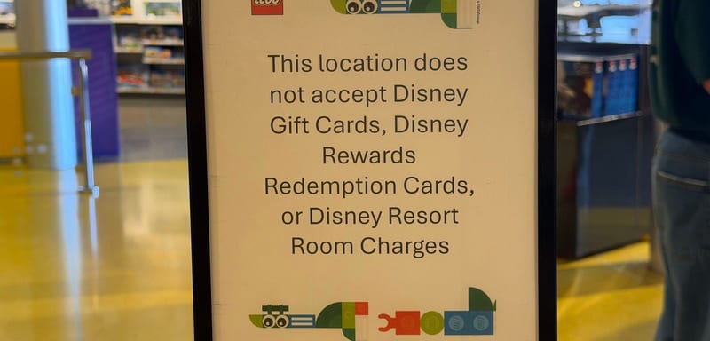 Sephora and The LEGO Store at Disney Springs Stop Taking Disney Gift Cards, and Room Charge Is Out Too