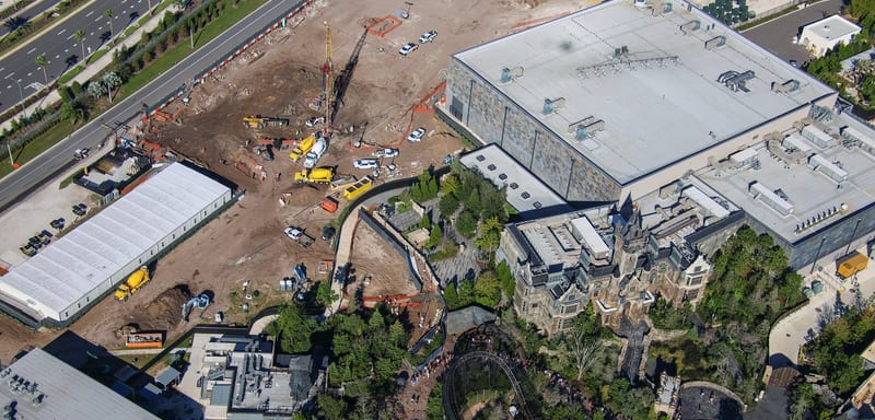Concrete Is Going Into the Ground for Epic Universe's Unannounced Dark Universe Ride, and the Pilings May Trace the Show Building's Outline