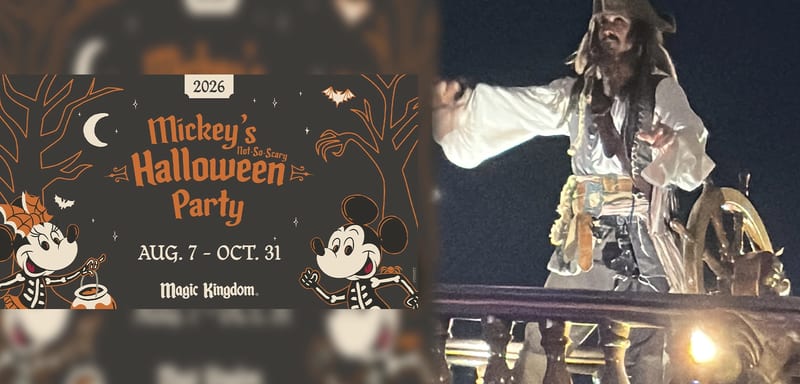 Captain Jack Sparrow Headlines a New Adventureland Show Called Spirited Swashbucklers at Mickey's Not-So-Scary Halloween Party 2026