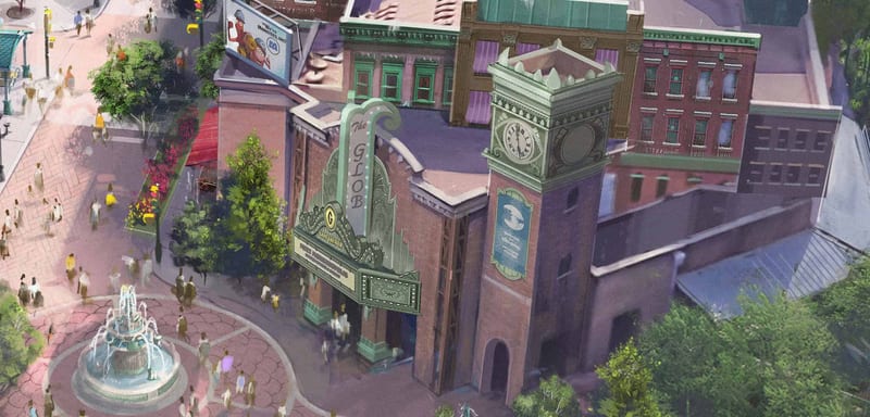 A New Permit Points to Active Work on The Glob Theater in Disney World's Upcoming Monstropolis Land