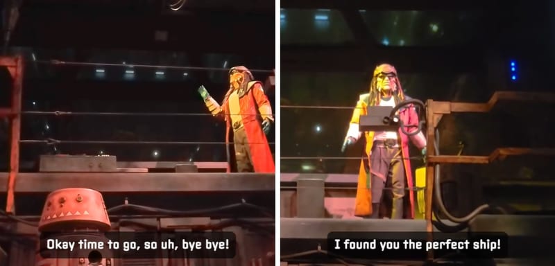 First Look at the Updated Smugglers Run Preshow at Galaxy's Edge: Hondo Ohnaka Is Just Straight-Up Stealing the Falcon This Time, with the Mandalorian and Grogu Mission Opening May 22