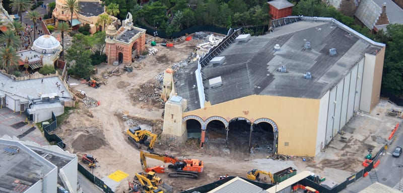 Sindbad Theater Demolition in Full Swing at Universal's Lost Continent