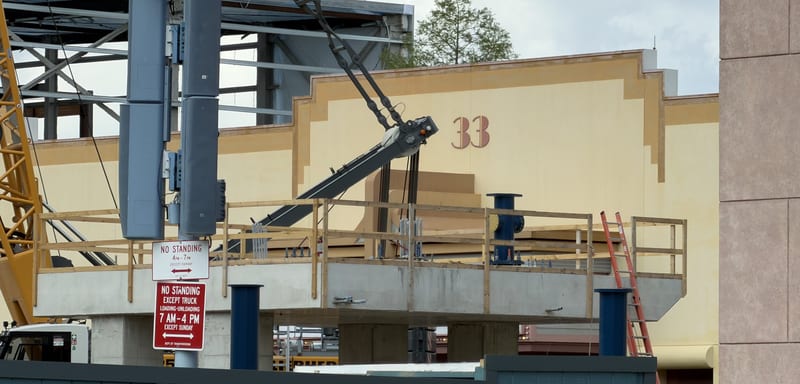 Hollywood Drift Bunny Hop Track Installation Begins Beneath the 170-Foot Vertical Spike at Universal Studios Florida