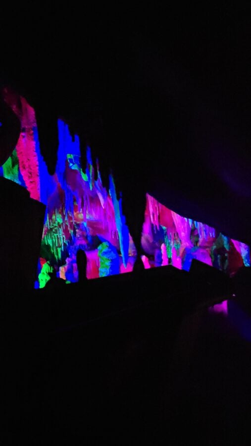 The redesigned Rainbow Caverns scene inside Big Thunder Mountain Railroad, now featuring more than 2,000 bats.