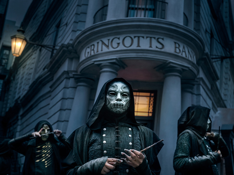 Death Eaters roaming the streets of Diagon Alley at Universal Studios Florida