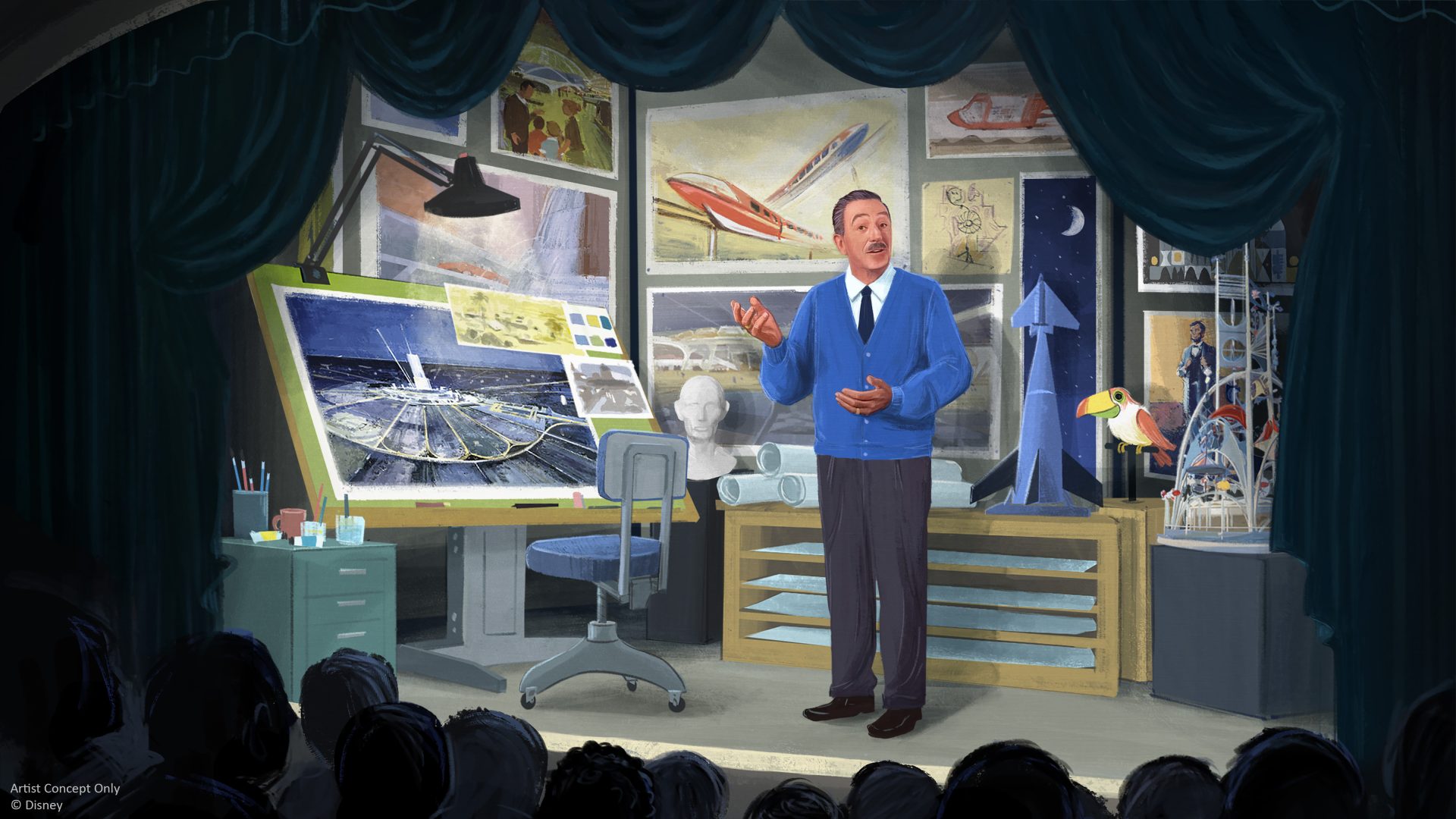 Disney Destination D23 reveal art for the Carousel of Progress update