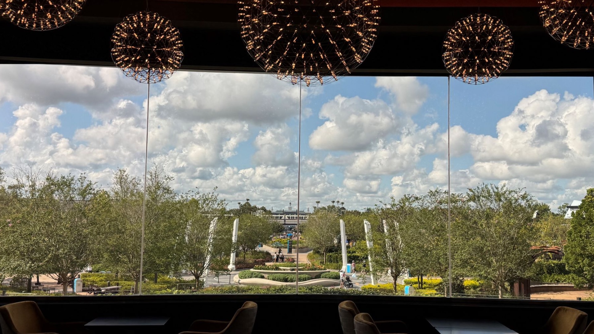 The GEO-82 lounge inside Spaceship Earth at EPCOT