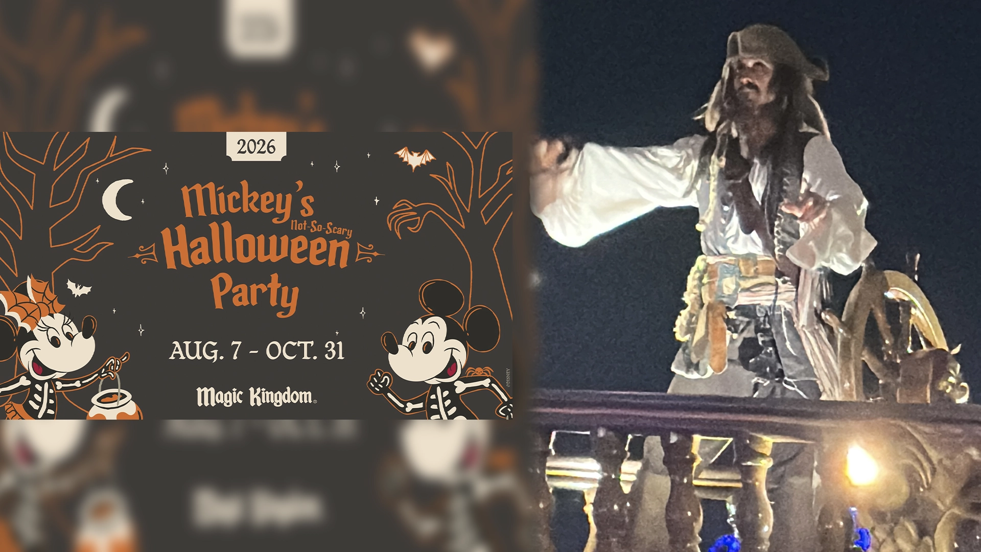 Captain Jack Sparrow Headlines a New Adventureland Show Called Spirited Swashbucklers at Mickey's Not-So-Scary Halloween Party 2026