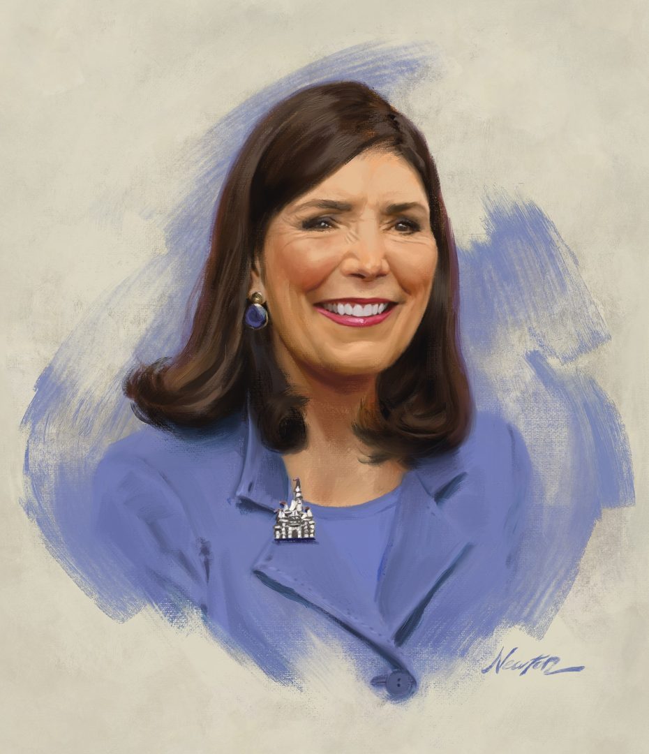 Portrait of Meg Crofton, former Walt Disney World Resort president, who will be honored by the new ferryboat in 2027.
