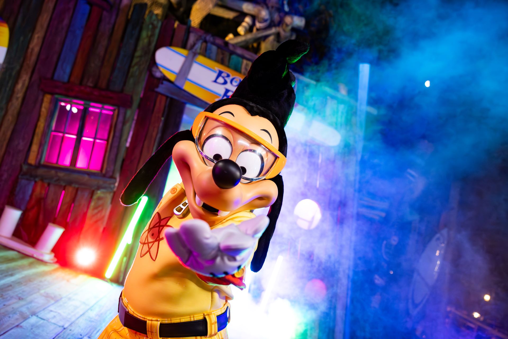 Powerline Max from A Goofy Movie appears at Typhoon Lagoon for H2O Glow After Hours