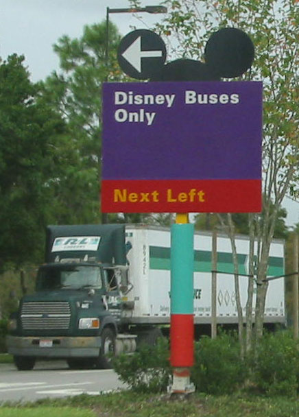Mickey ears on a Walt Disney World property sign