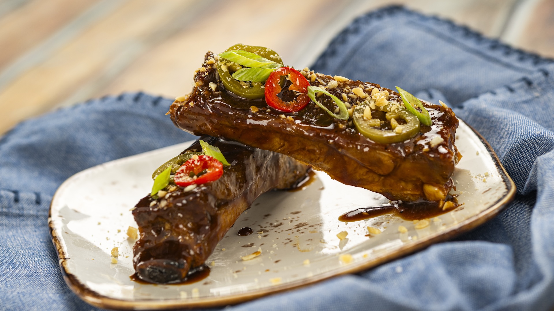 Miso Cola-glazed Pork Ribs