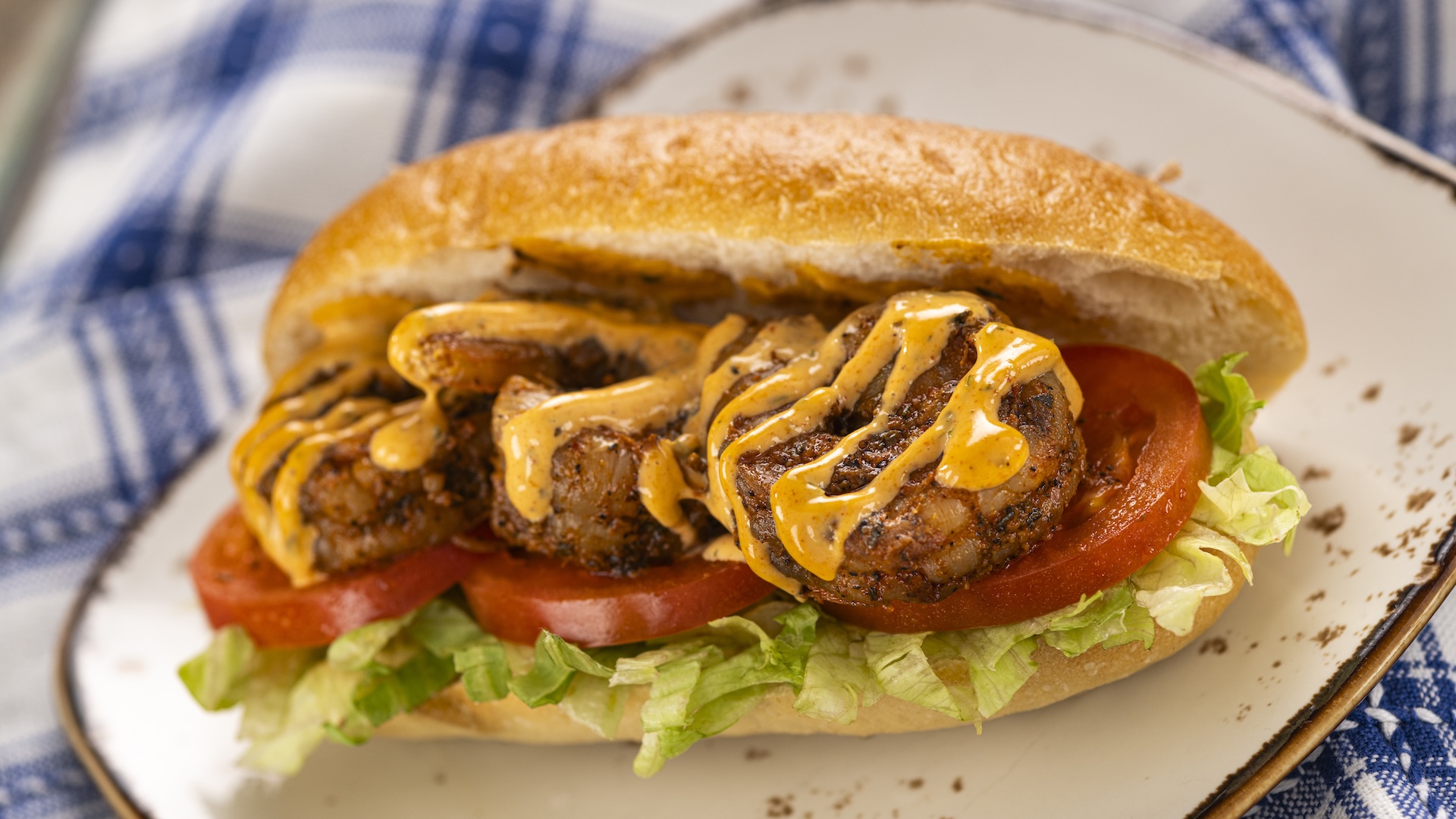 Blackened Shrimp Po' Boy