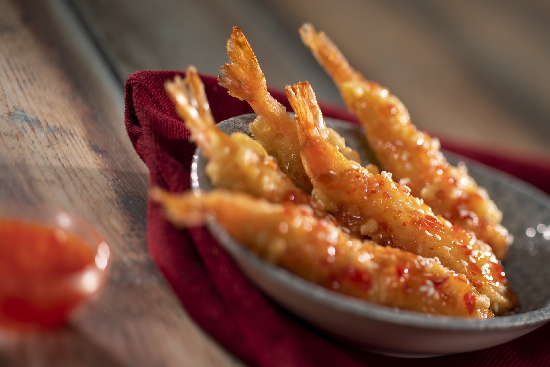 Orange-Sesame Tempura Shrimp