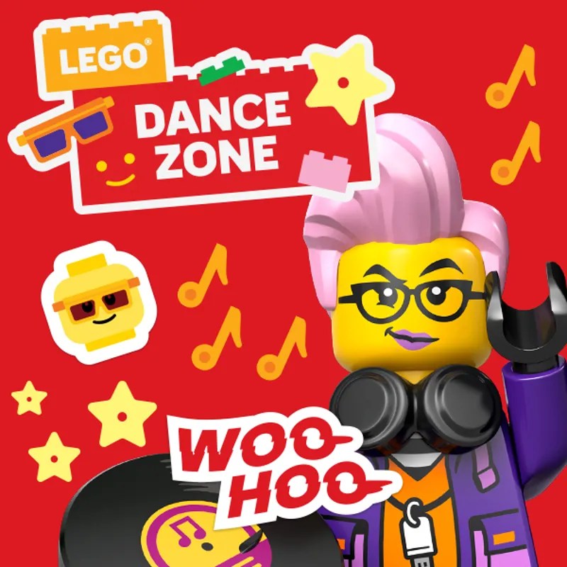 LEGO Festival Play Zones graphic showing the five themed zones across Legoland Florida.