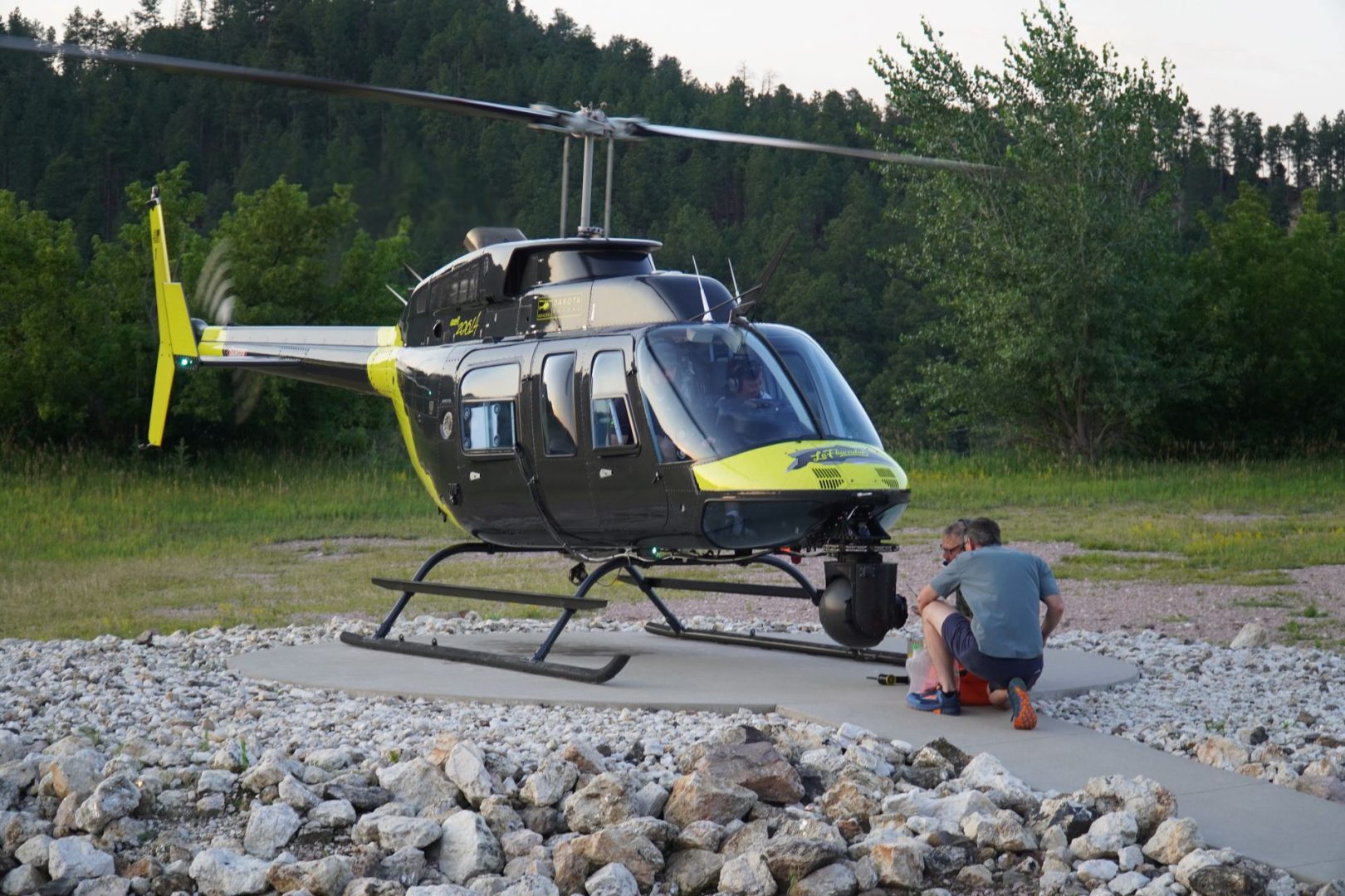 A specialized helicopter rig used for filming aerial sequences for Soarin' Across America at EPCOT and Disneyland.