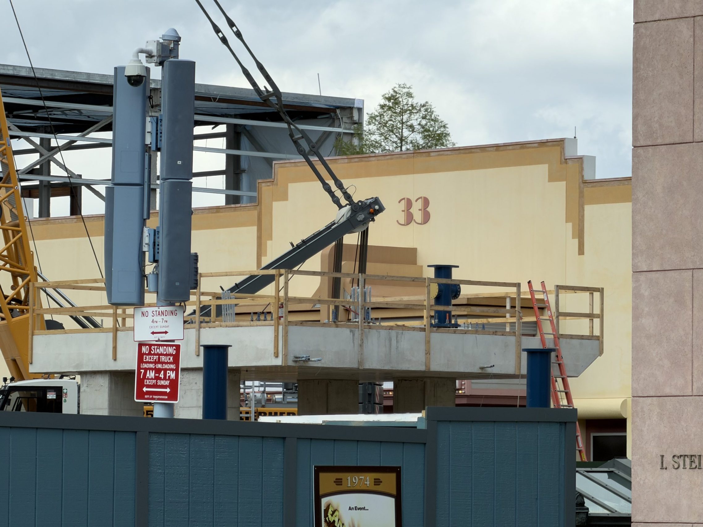 Aerial view of Fast & Furious: Hollywood Drift construction at Universal Studios Florida